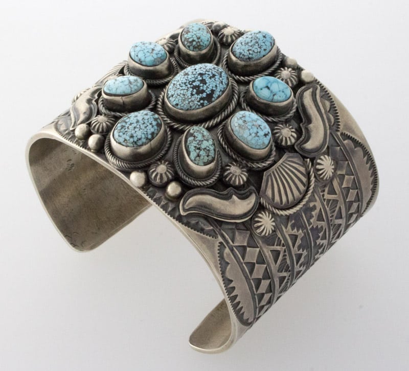 Bracelet en cluster de turquoise Kingman naturelle