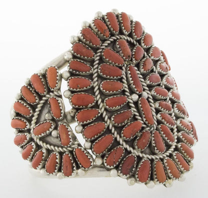 Natural Mediterranean Coral Petit Point Cluster Bracelet