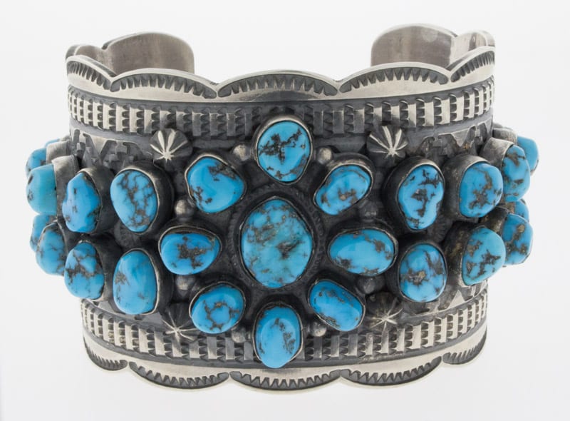 Natural Kingman Turquoise Cluster Bracelet