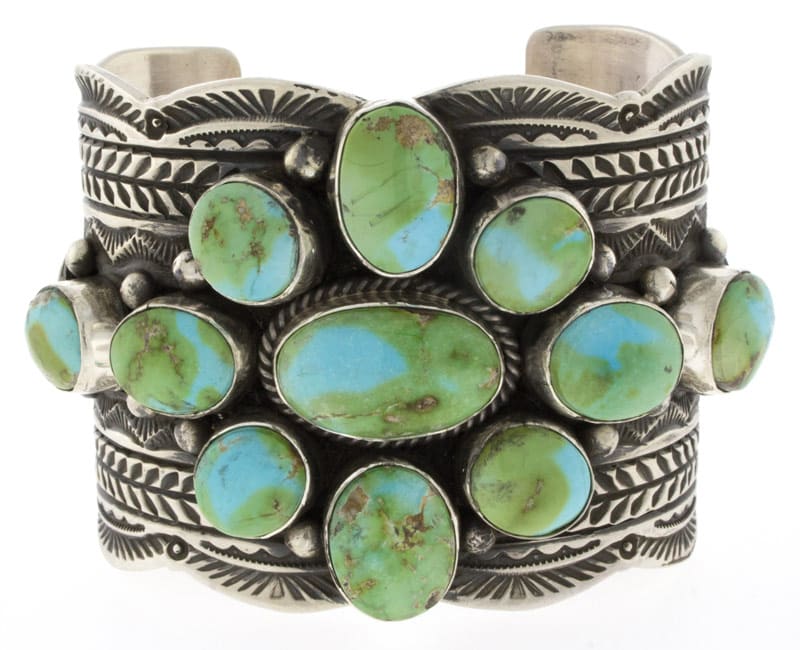 Bracelet en cluster de turquoise dorée naturelle de Sonora