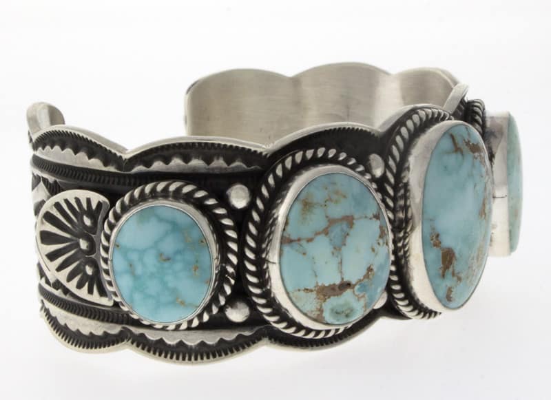 5-Stone Natural Dry Creek Turquoise Row Bracelet