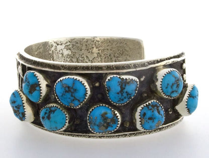 Bracelet en turquoise Kingman libre en forme naturelle Tufa Cast