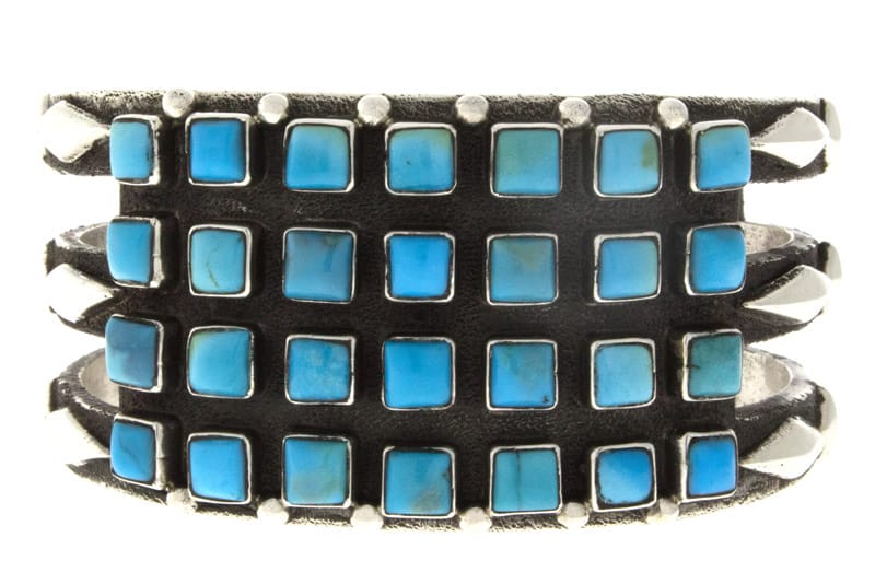 Bracelet 4 rangs en turquoise Kingman naturelle