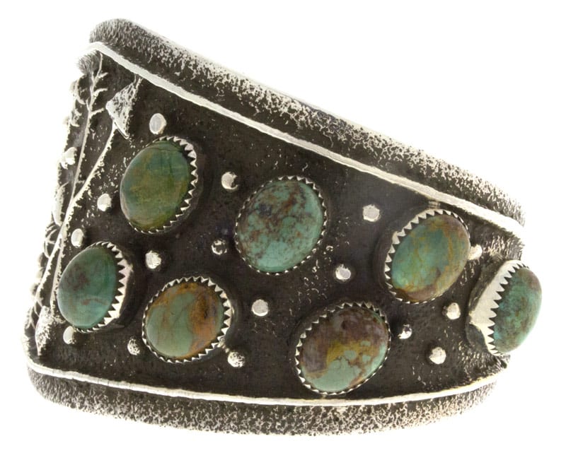 Tufa-Guss natürliche grüne Kingman-Turquoise-Armband