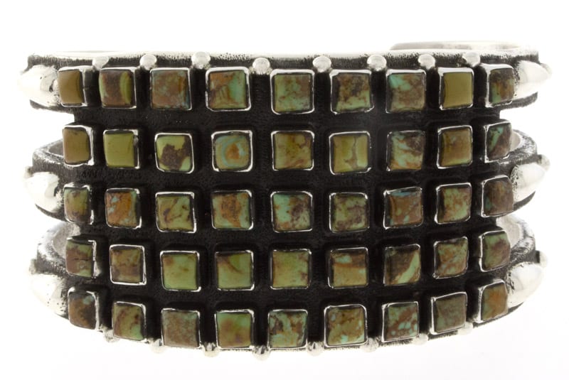 Bracelet 5 rangs en turquoise Kingman verte naturelle