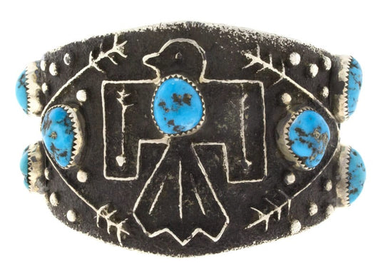 Bracelet Thunderbird en turquoise Kingman naturel Tufa