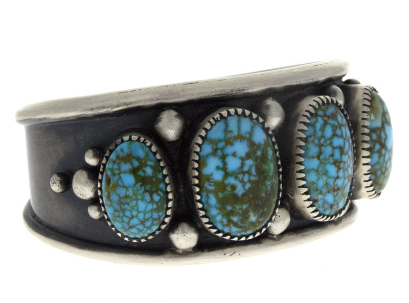 Natural Birdseye Kingman Turquoise 5-Stone Row Bracelet