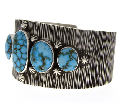 Natural Birdseye Kingman Turquoise 5-Stone Row Bracelet