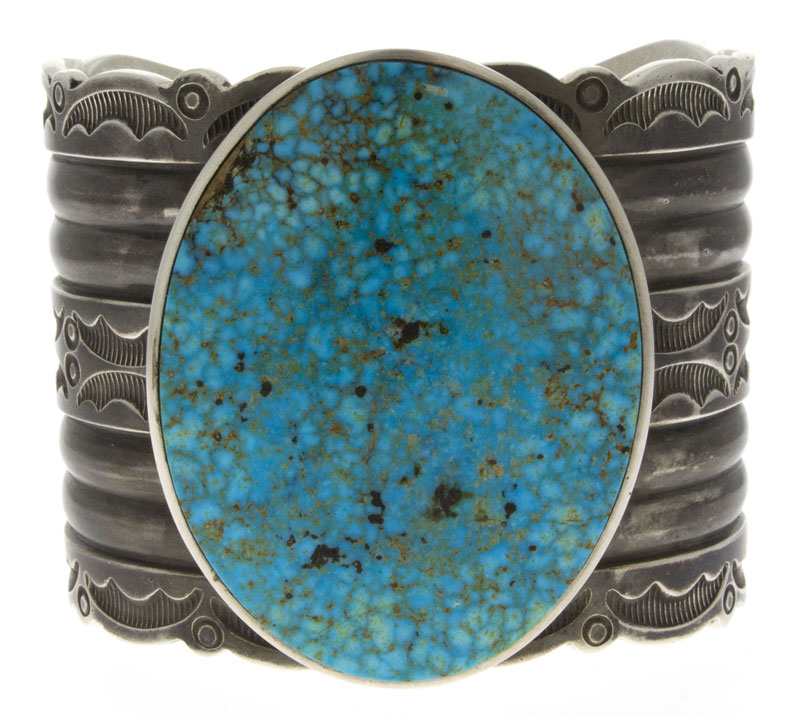 Tufa Cast Turquoise Mountain Turquoise Bracelet