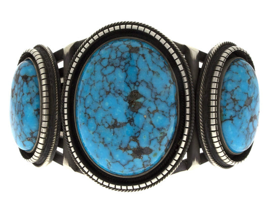 Bracelet en ombre de 3 pierres en turquoise Kingman