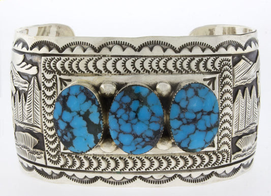 Bracelet en rangée de 3 pierres Kingman Turquoise Storyteller