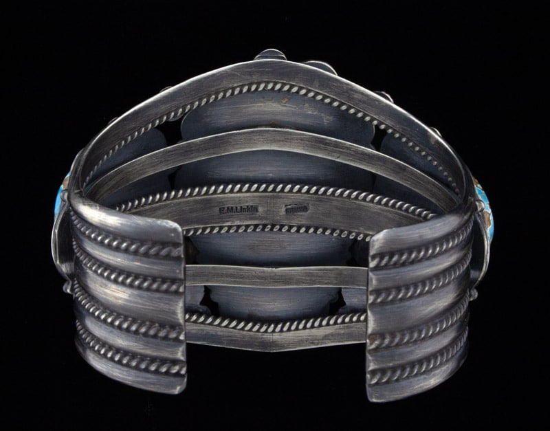 Hochwertiges natürliches Pilot Mountain Türkis 3-Stein-Reihenarmband