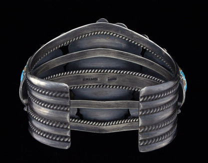 Hochwertiges natürliches Pilot Mountain Türkis 3-Stein-Reihenarmband