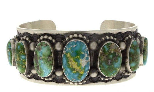 Sonoran Gold Turquoise 9-Stein Reihe Armband