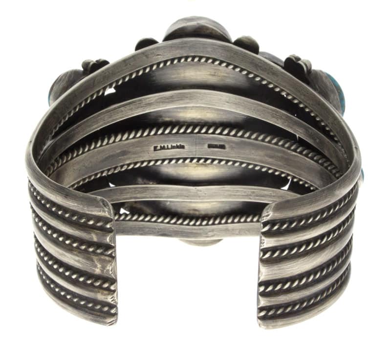 Hochwertiges natürliches Kingman-Eisenmine-Türkis-Cluster-Armband