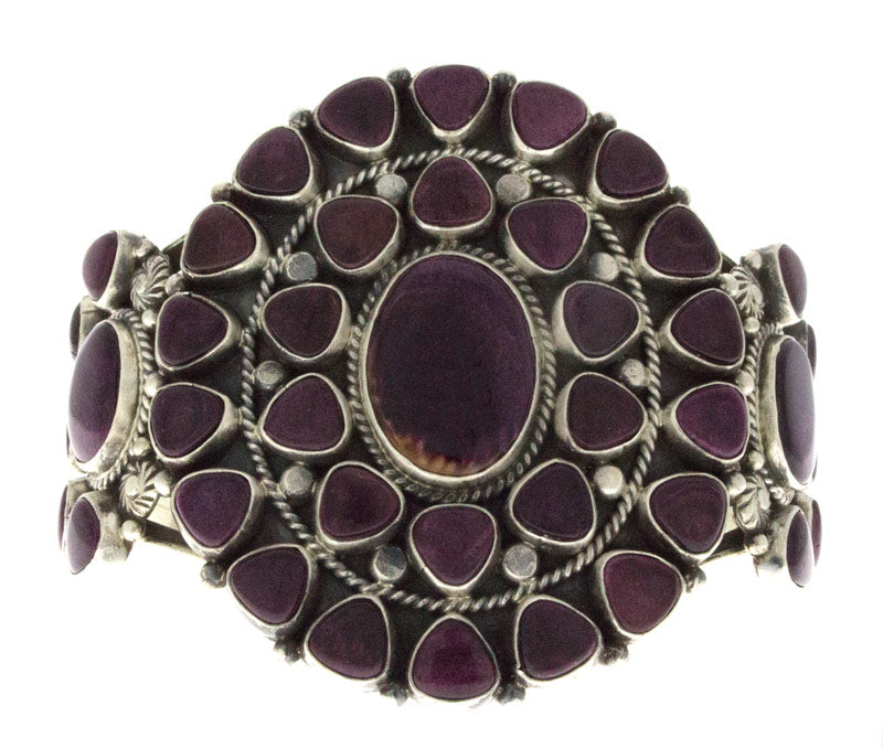 Purple Spiny Oyster Cluster Bracelet