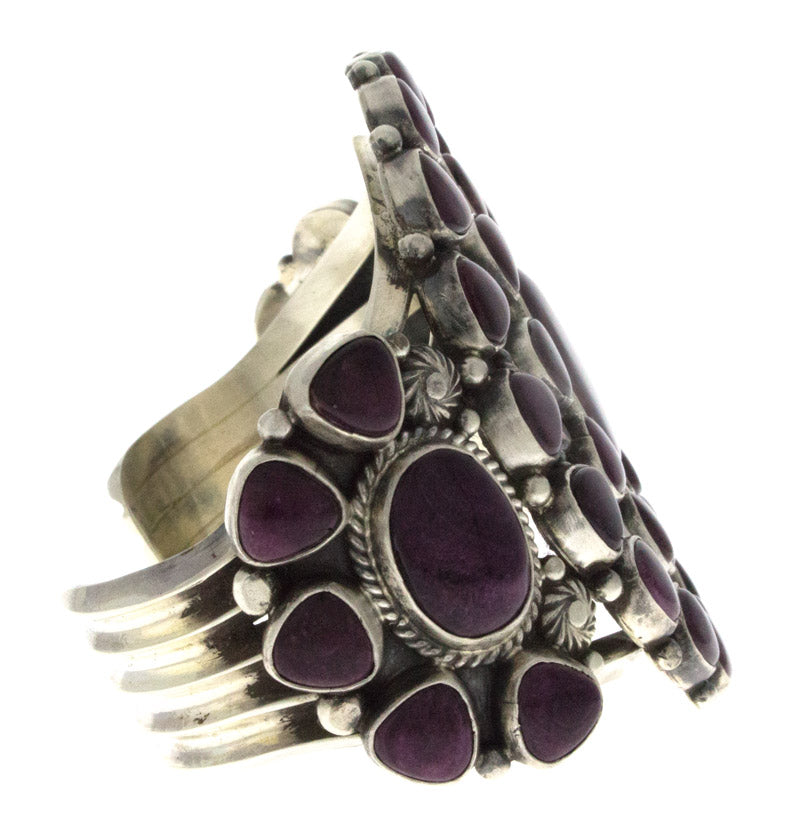 Purple Spiny Oyster Cluster Bracelet