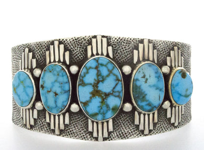 Natural Kingman Turquoise 5-Stone Row Bracelet