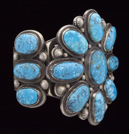 Natürlicher Kingman-Turquoise-Cluster-Armband