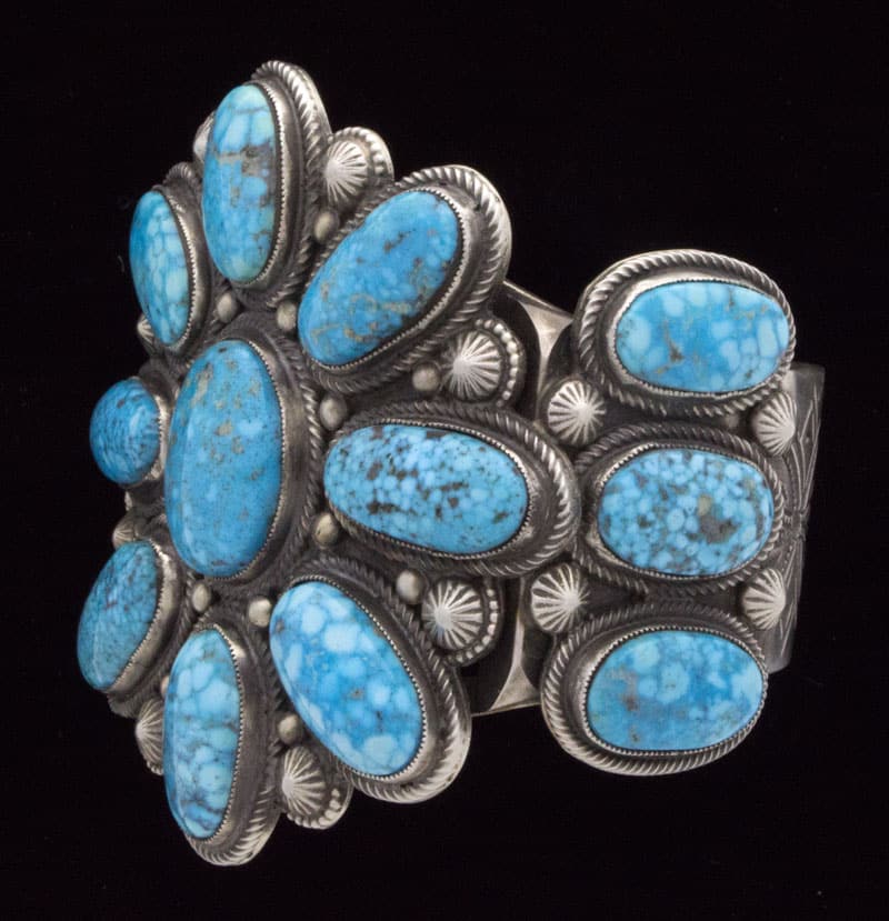 Natürlicher Kingman-Turquoise-Cluster-Armband