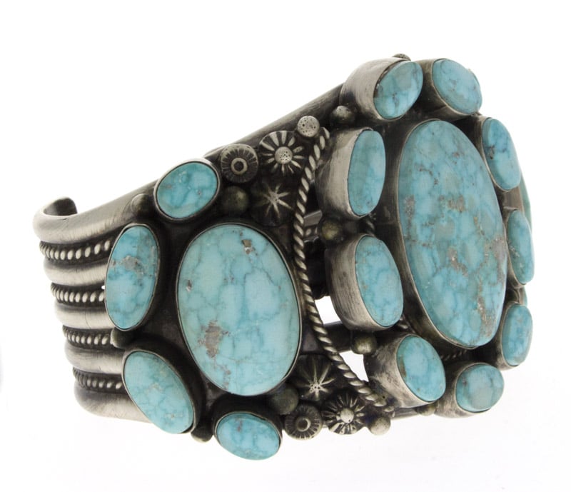 Natural #8 Turquoise Cluster Bracelet