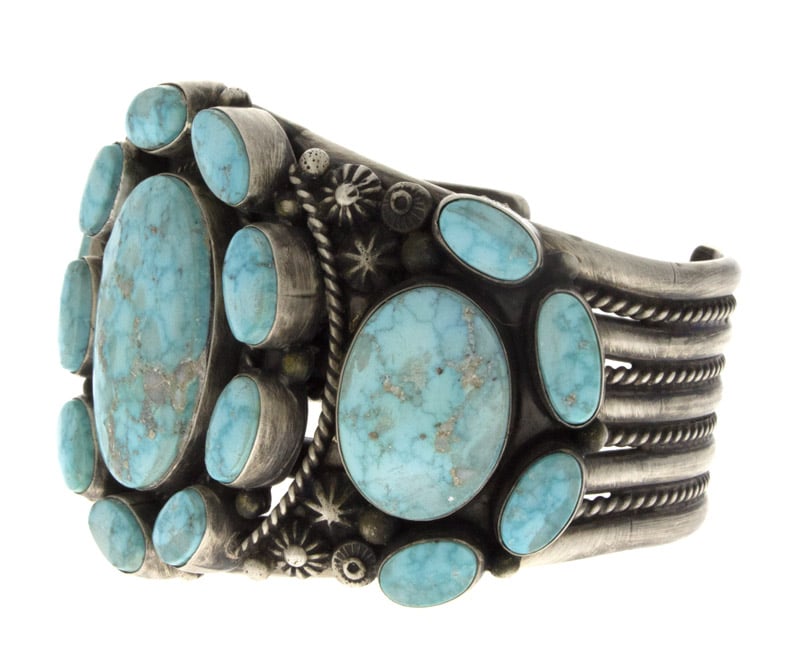 Natural #8 Turquoise Cluster Bracelet