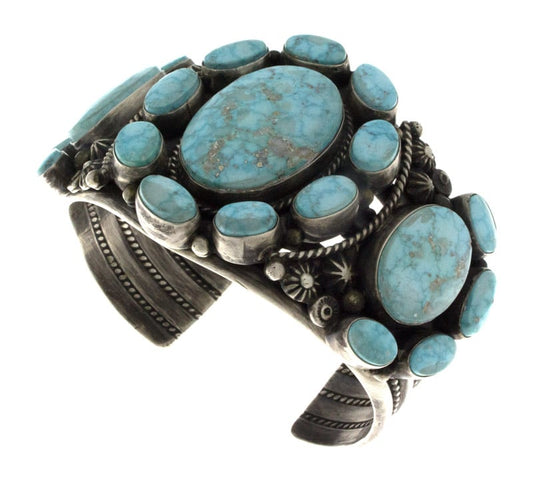 Natural #8 Turquoise Cluster Bracelet