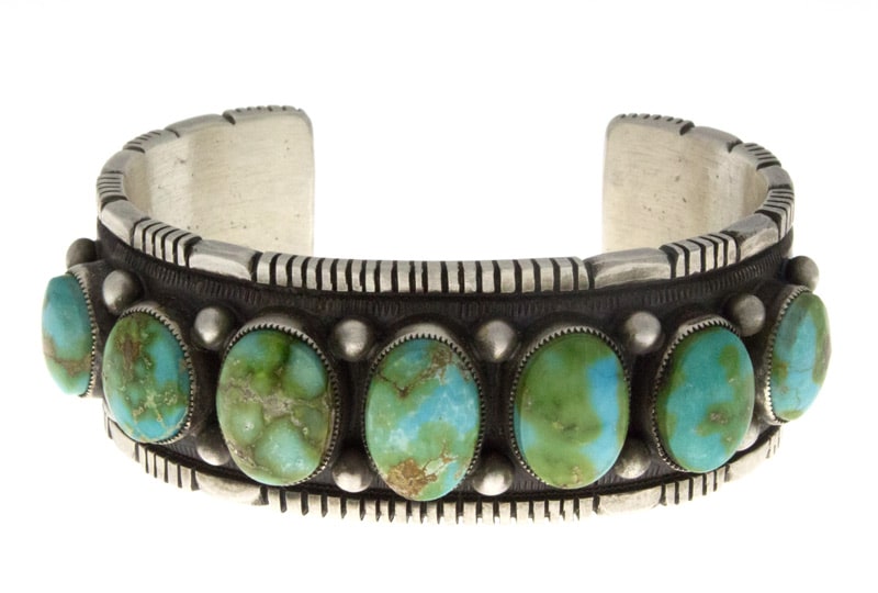 Bracelet en rangée de turquoise or du Sonoran