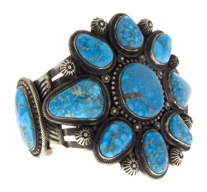 Natürlicher Kingman-Turquoise-Cluster-Armband