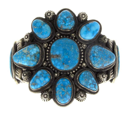 Natürlicher Kingman-Turquoise-Cluster-Armband