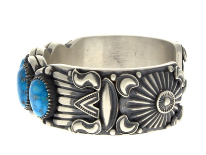 Natürlicher Kingman-Turquoise 5-Stein-Reihenarmband