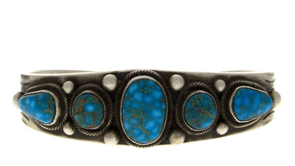 Natural Kingman Turquoise 5-Stone Row Bracelet