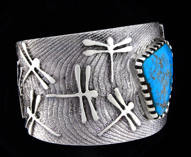 Cuttlefish Cast Dragonfly Bracelet With Natural Blue Gem Turquoise