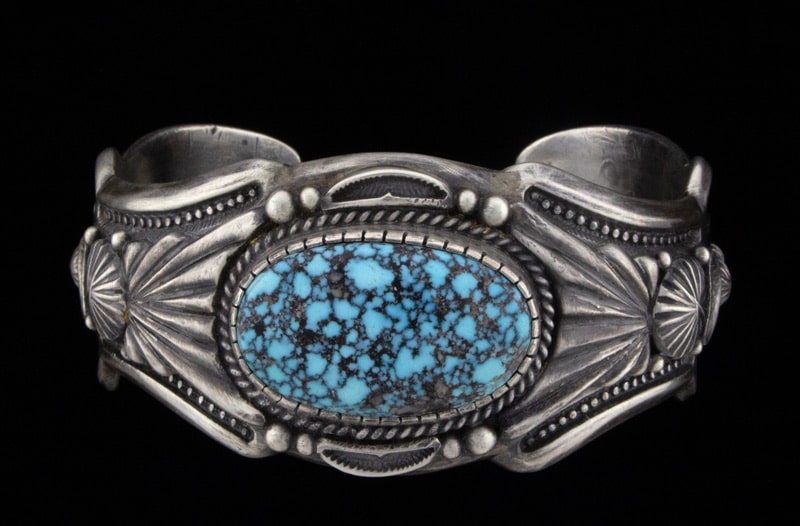 High Grade Natural Black Web Kingman Turquoise Bracelet