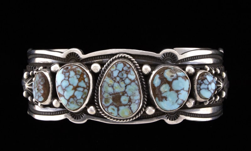 Natural Dry Creek Turquoise 5-Stone Row Bracelet