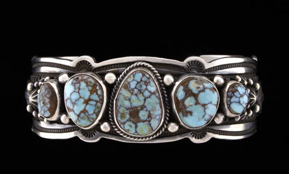 Natural Dry Creek Turquoise 5-Stone Row Bracelet