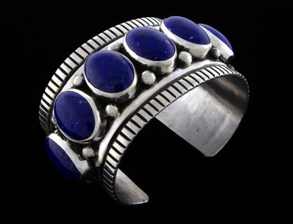 Natural Lapis 7-Stone Row Bracelet