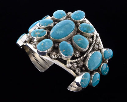 High Grade Natural Fox Turquoise Cluster Bracelet