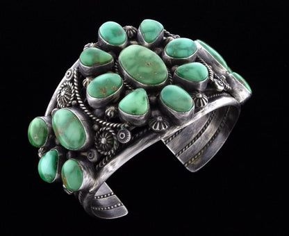 High Grade Natural Emerald Valley Turquoise Cluster Bracelet