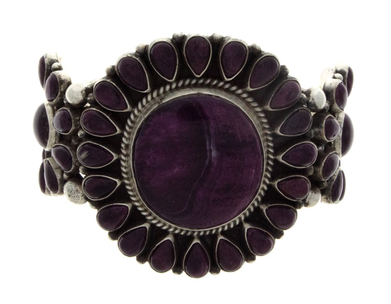 Natural Purple Spiny Oyster Cluster Bracelet