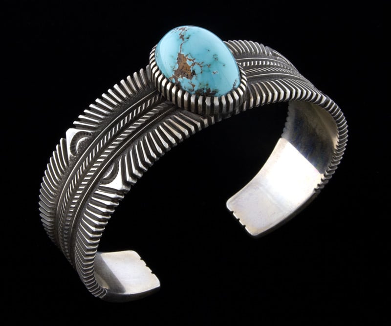 Natural Old Persian Dome Turquoise Bracelet