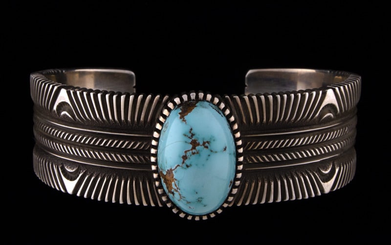 Natural Old Persian Dome Turquoise Bracelet