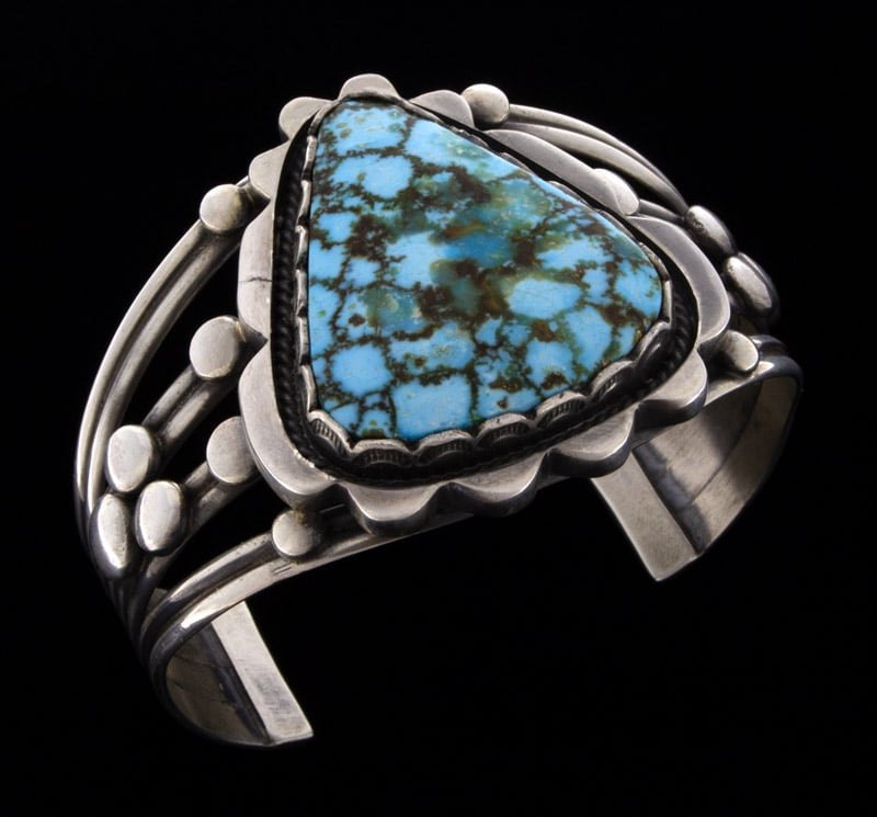 Hochwertiges natürliches Kingman Wasser-Web-Turquoise-Armband