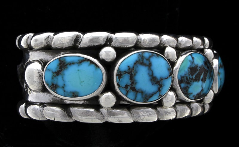 ***Vintage Natural Godber-Burnham Turquoise 5-Stone Row Bracelet