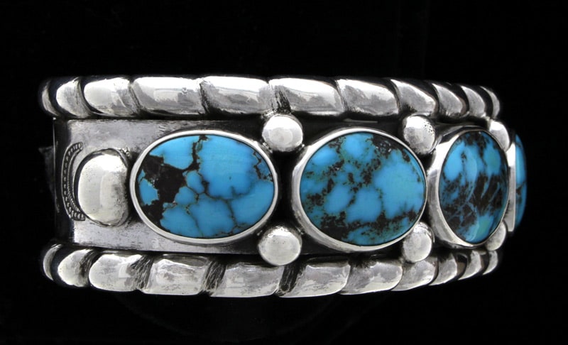 ***Vintage Natural Godber-Burnham Turquoise 5-Stone Row Bracelet