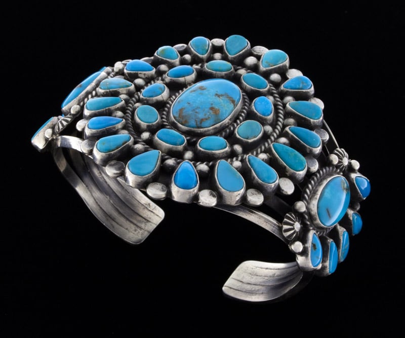 Blue Gem Turquoise Cluster Bracelet