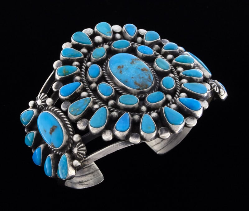 Blue Gem Turquoise Cluster Bracelet