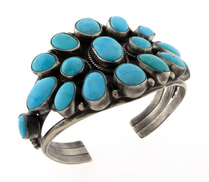 Blue Kingman Turquoise Cluster Bracelet