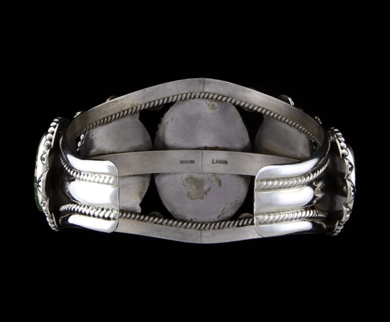 Hochwertiges natürliches Pilot Mountain Türkis 5-Stein-Reihenarmband