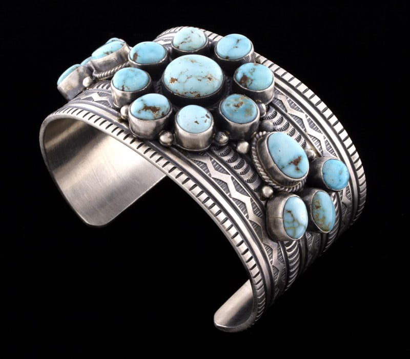 Bracelet en cluster de turquoise de Dry Creek naturel